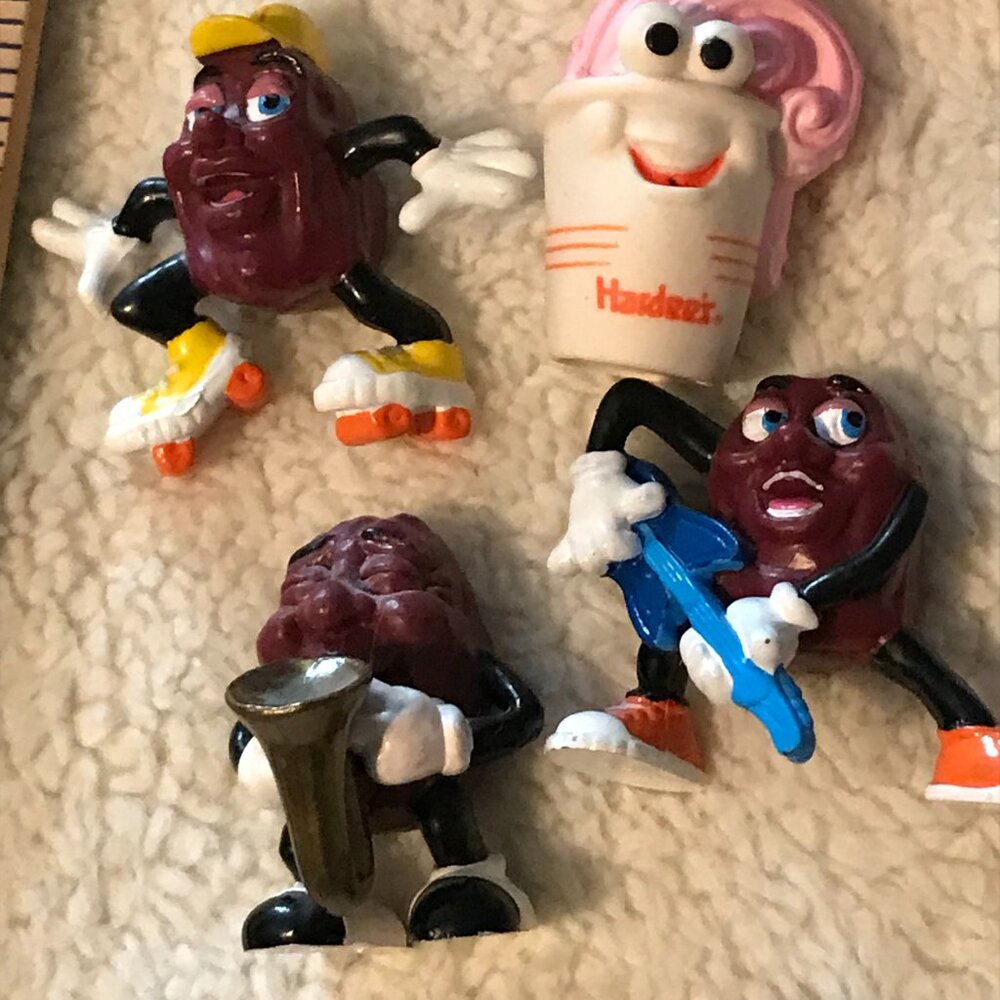 Lot Set - Vintage 80s 90s Y2K Hardees California Dancing Raisins Figures - Picture 5 of 9